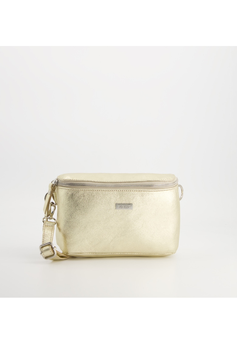 Geanta crossbody piele naturala - auriu - 9cm inaltime toc