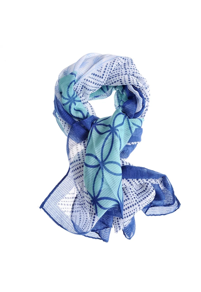 Esarfa din vascoza cu margini albastre -  Paris