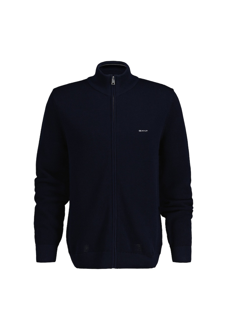 Gant Cardigan de bumbac cu fermoar - Albastru