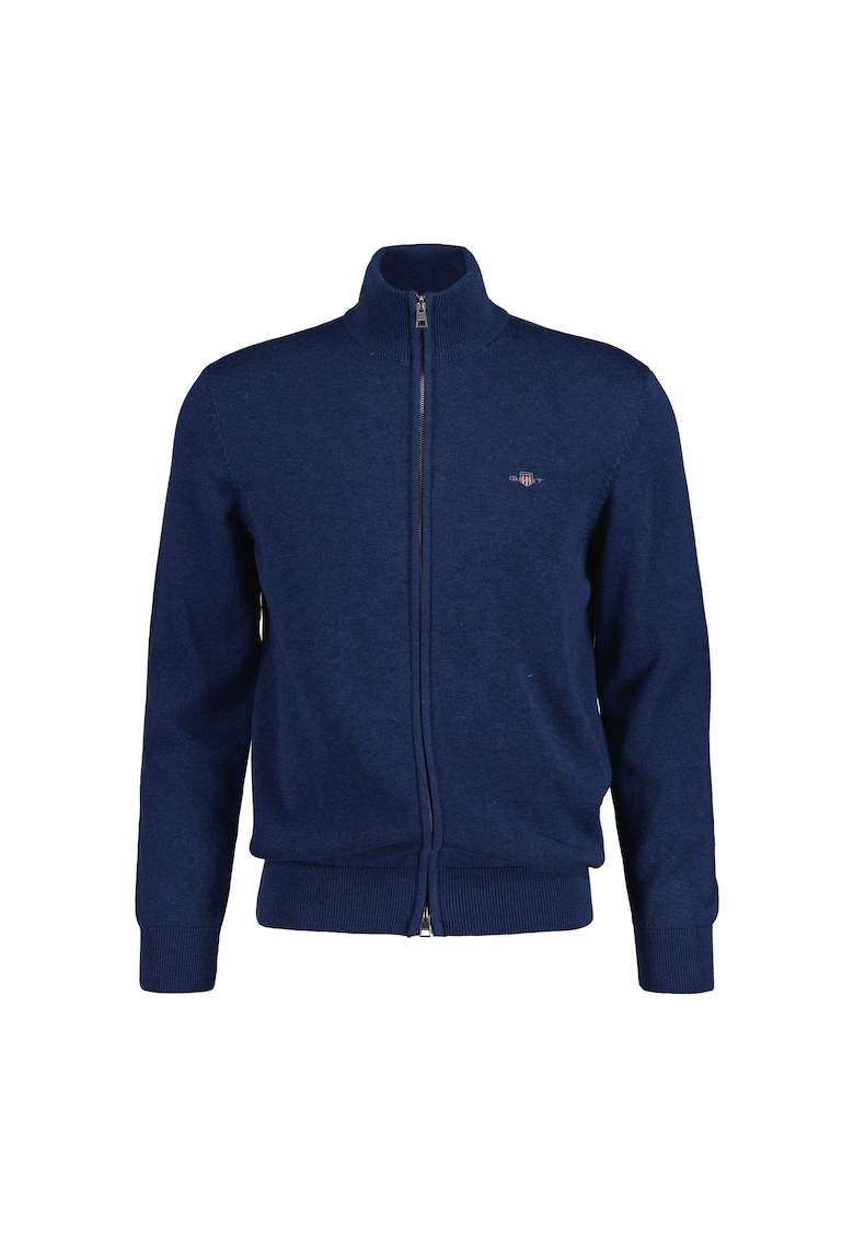 Gant Cardigan de bumbac cu fermoar - Albastru ultramarin
