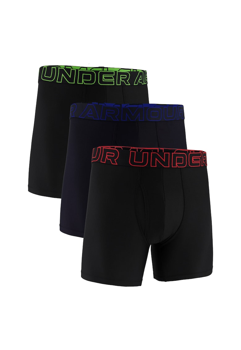 Set de boxeri cu banda logo in talie 174111 - 3 perechi - Rosu/Verde/Negru/Albastru