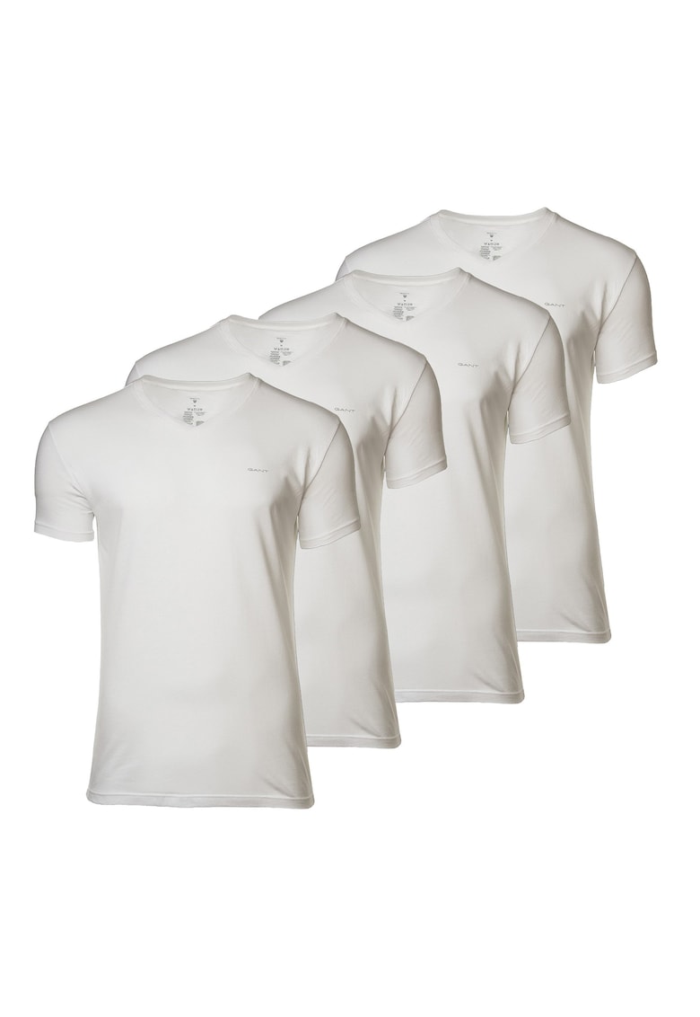 Gant Set de tricouri slim fit de bumbac - 4 perechi - Alb