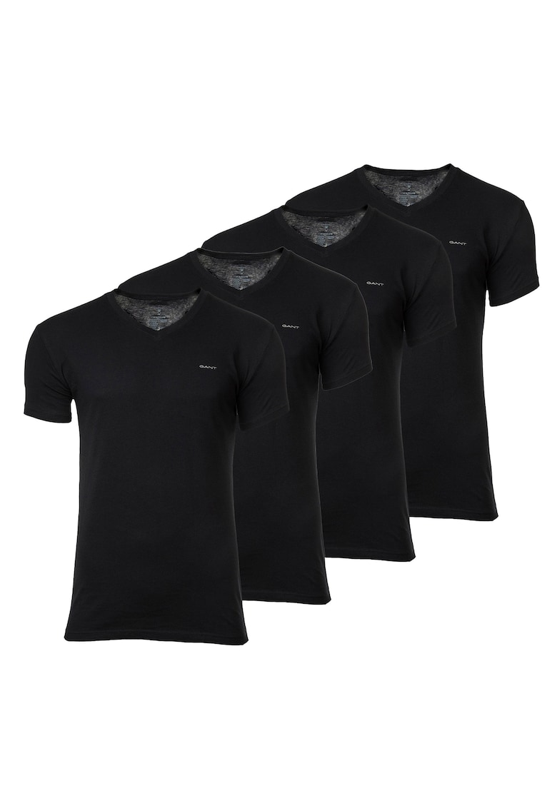 Gant Set de tricouri slim fit de bumbac - 4 perechi - Negru