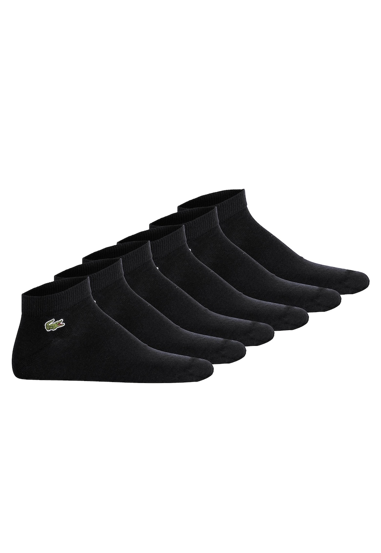 Set de sosete unisex pana la glezna - cu logo - 6 perechi - Negru