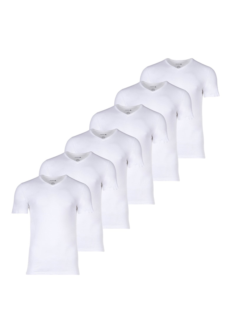 Lacoste Set de tricouri slim fit cu decolteu in V - 6 piese