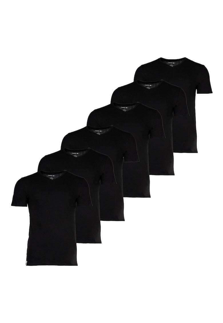 Lacoste Set de tricouri slim fit cu decolteu in V - 6 piese