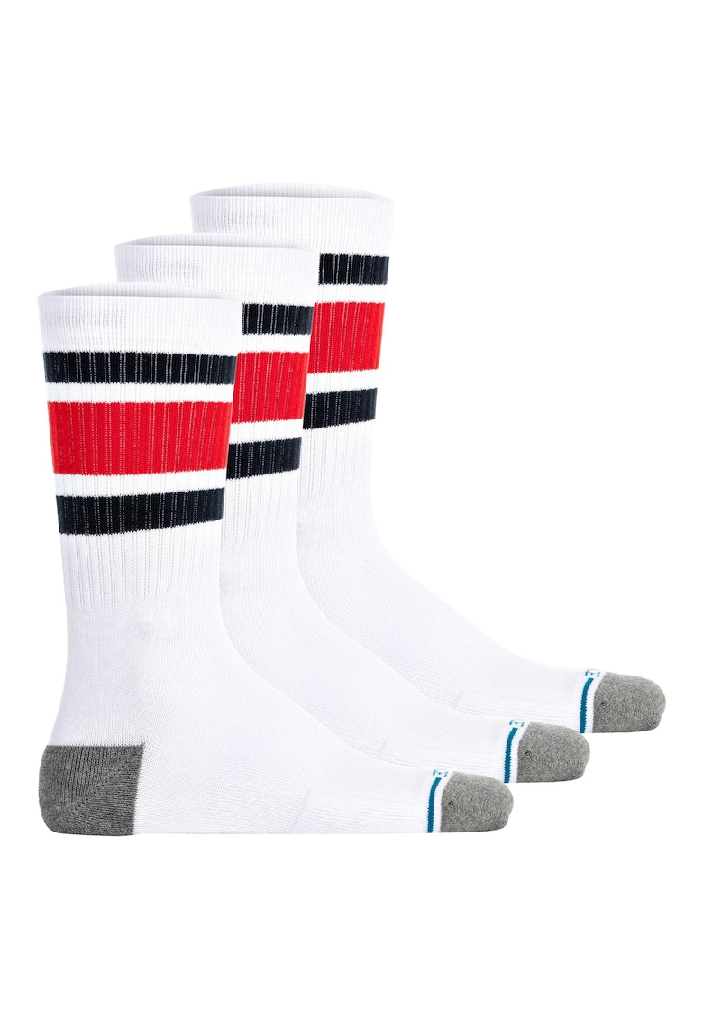 Stance Set de sosete lungi unisex - 3 perechi - Rosu/Alb/Albastru inchis