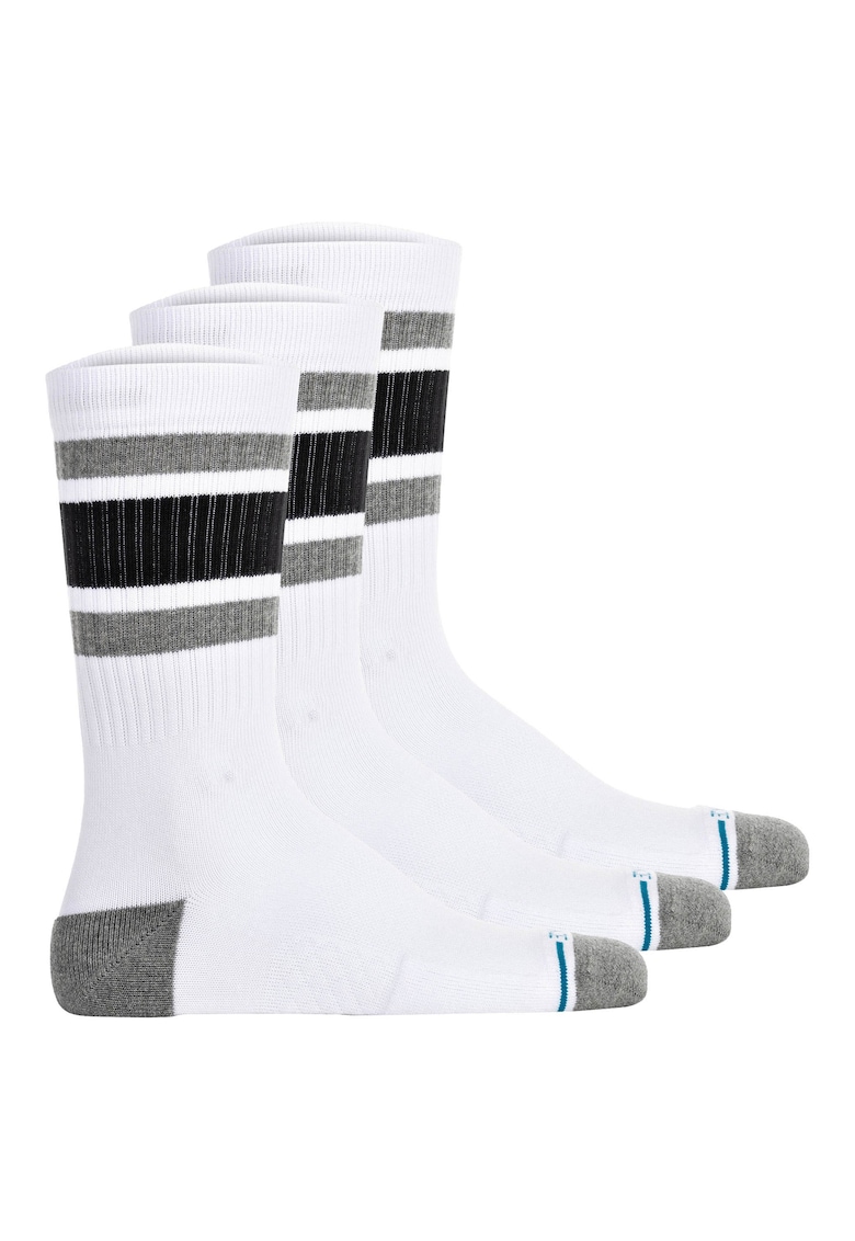 Set de sosete lungi unisex - 3 perechi - Alb/Negru/Gri