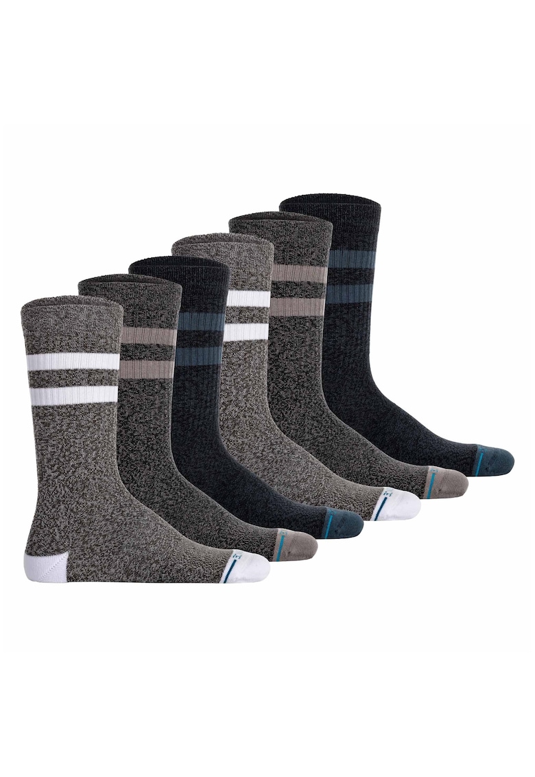 Stance Set de sosete lungi unisex - 6 perechi - Verde/Gri/Albastru