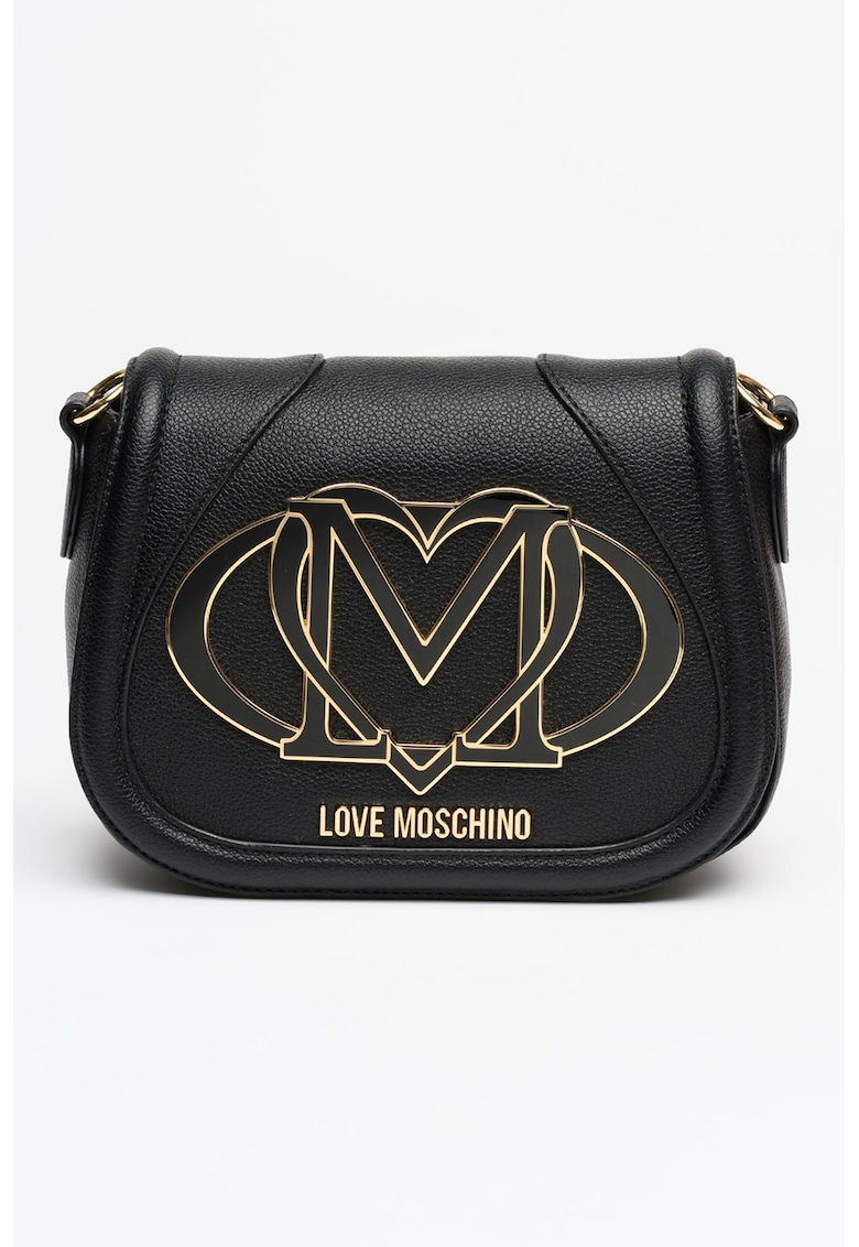 Geanta crossbody cu inchidere cu clapa - Negru