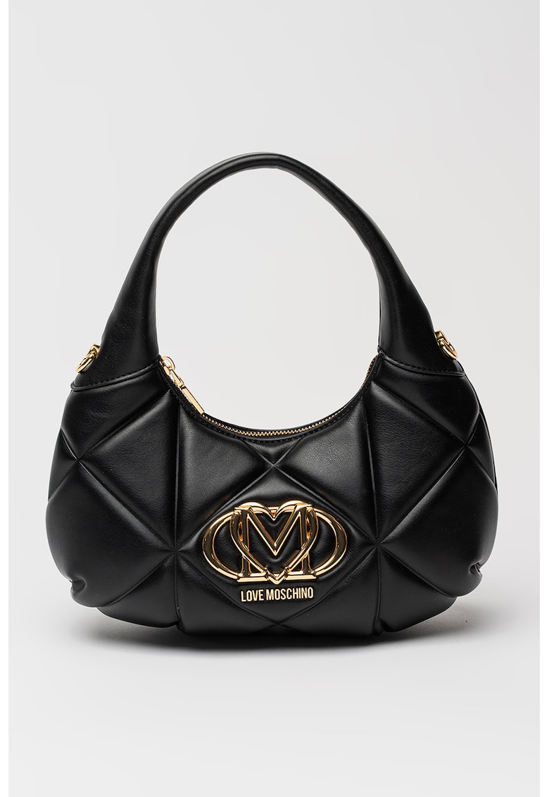 Geanta matlasata de piele ecologica - Negru