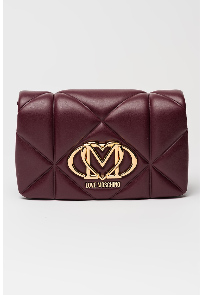 Geanta crossbody de piele ecologica cu lant - Violet tyrian