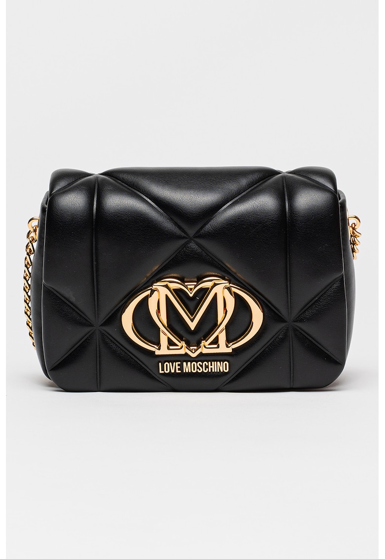 Geanta crossbody de piele ecologica - Negru