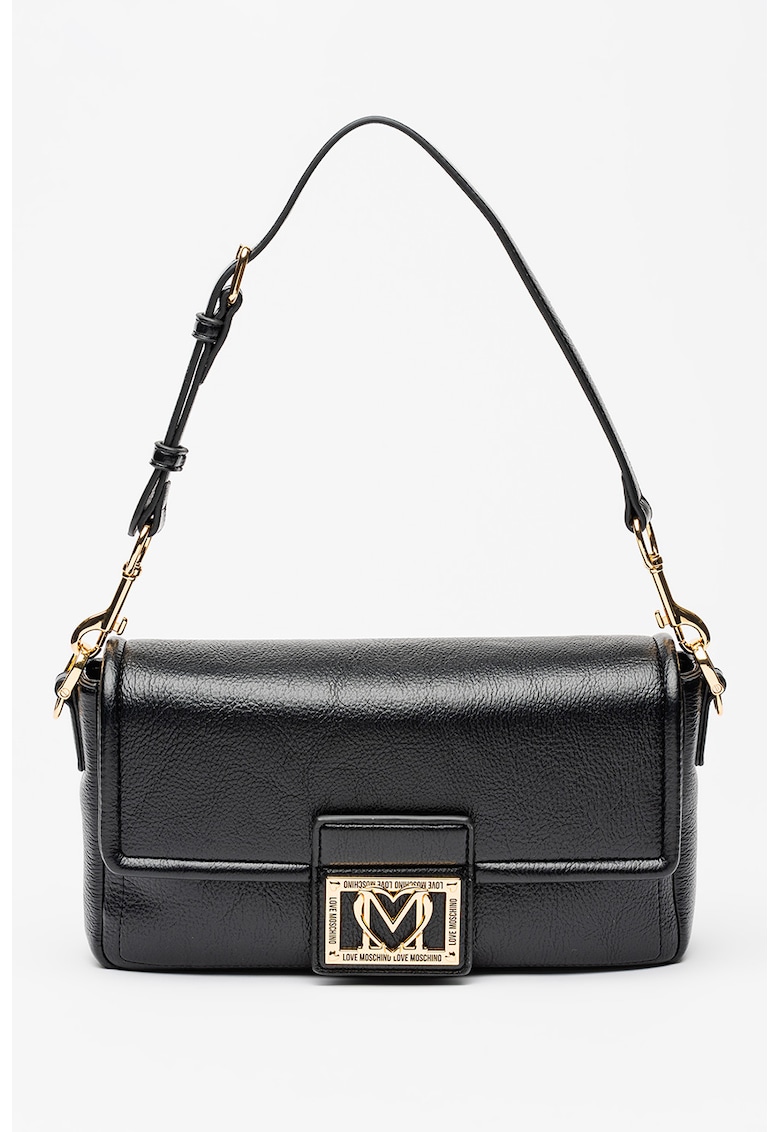 Geanta din piele ecologica cu bareta de umar si clapa