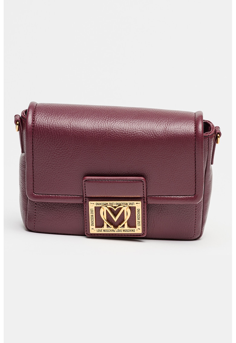 Geanta crossbody de piele ecologica cu bareta detasabila si ajustabila - Violet tyrian