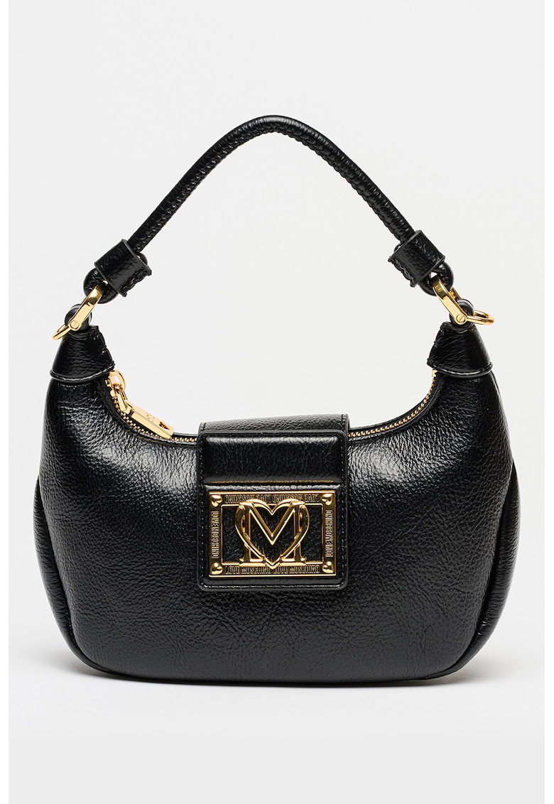 Geanta din piele ecologica cu maner si bareta detasabila - Negru