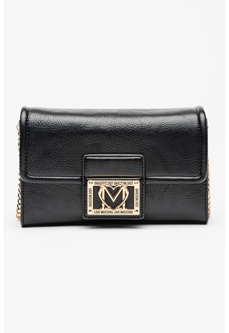 Geanta crossbody din piele ecologica cu logo metalic