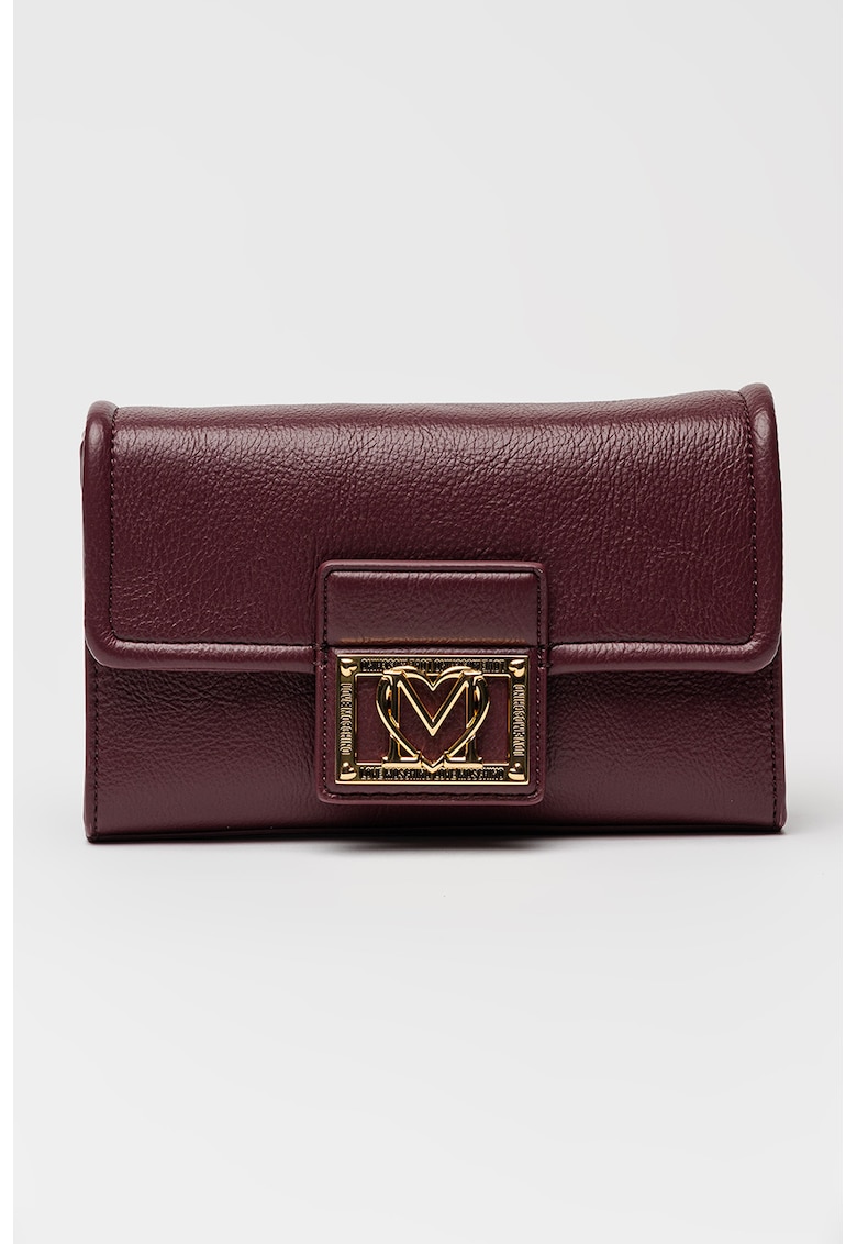 Geanta crossbody din piele ecologica cu logo metalic - Violet tyrian