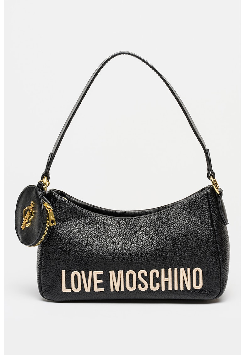 Geanta cu bareta de umar si logo - Negru