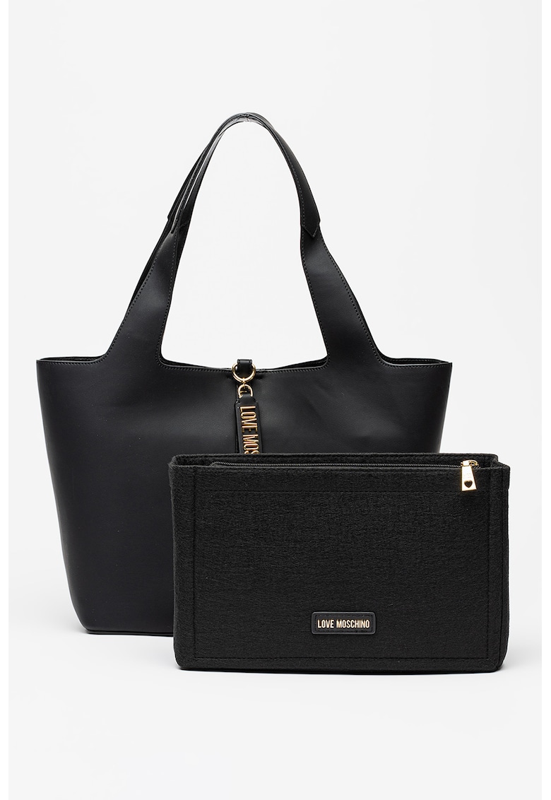 Set de geanta tote din piele ecologica si etui