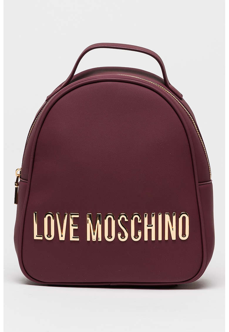 Rucsac de piele ecologica cu logo metalic - Violet
