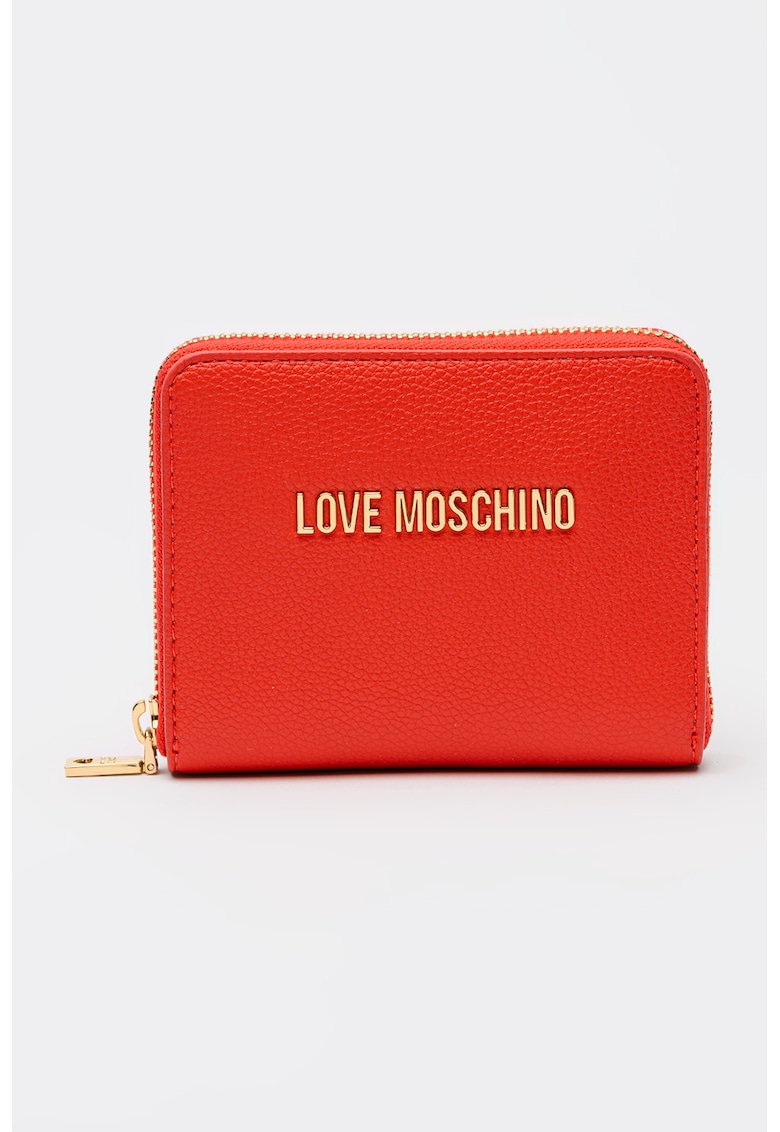 Portofel mic cu fermoar si aplicatie logo metalica