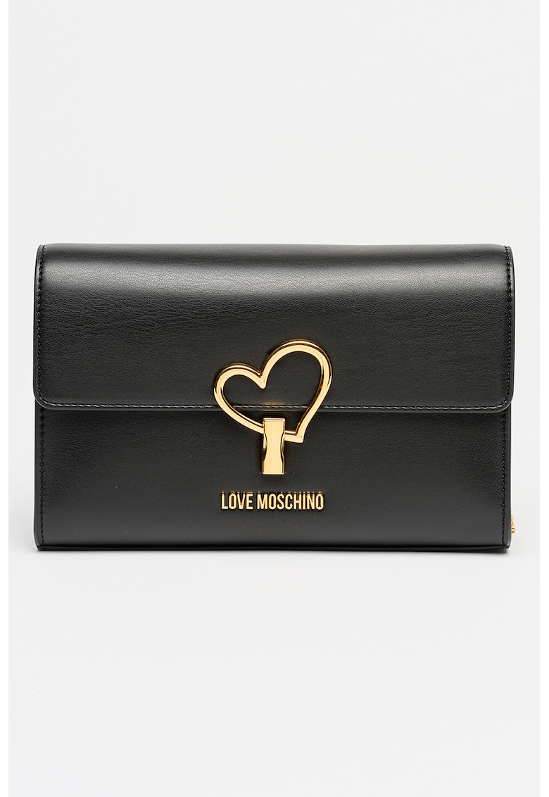 Geanta crossbody cu lant - Negru stins