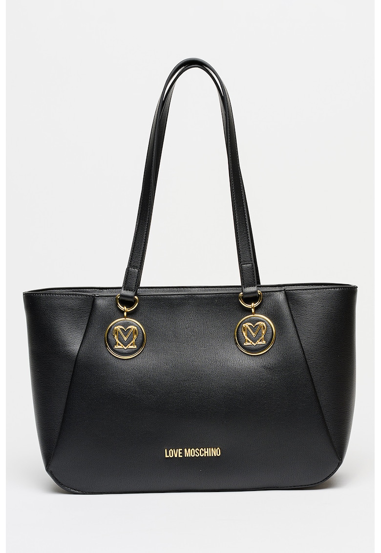 Geanta shopper din piele ecologica - Negru