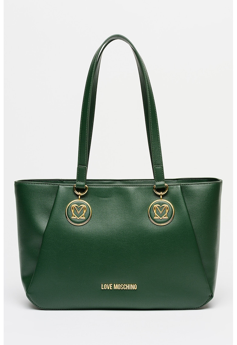 Geanta shopper din piele ecologica - Verde padure