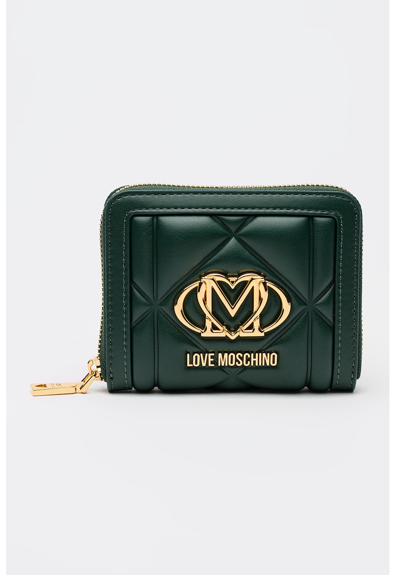 Portofel matlasat cu fermoar - Verde englez