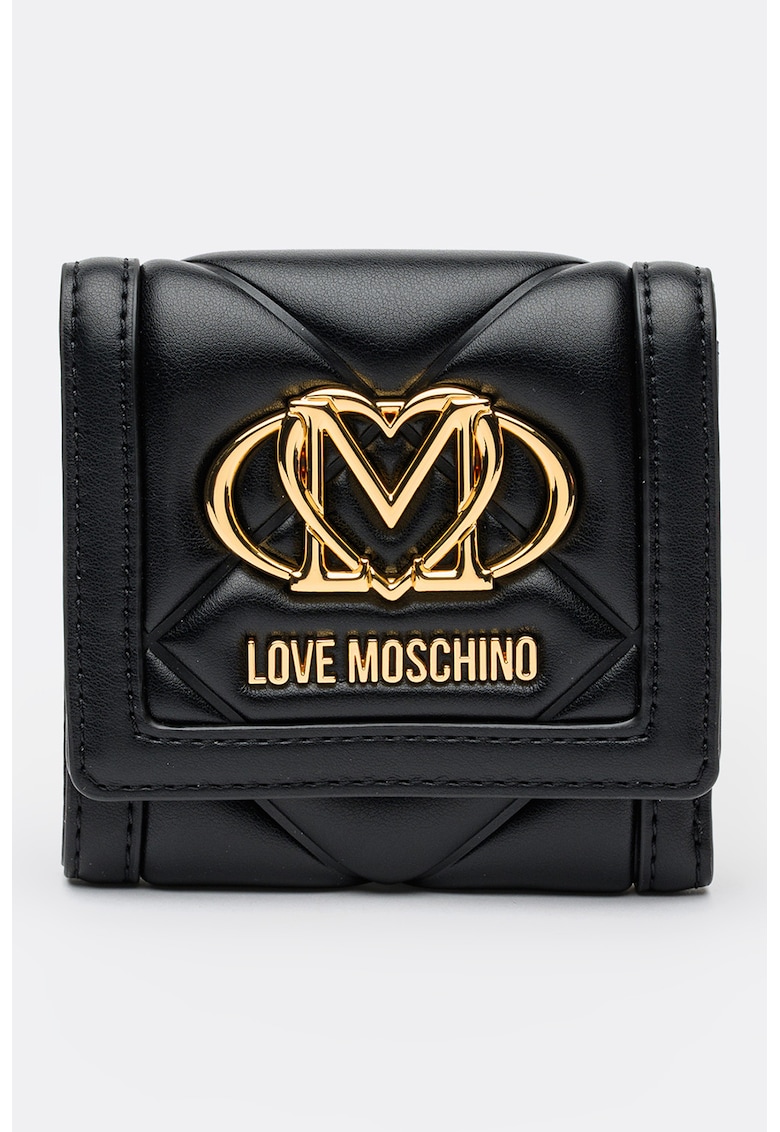 Portofel pliabil de piele ecologica - Negru