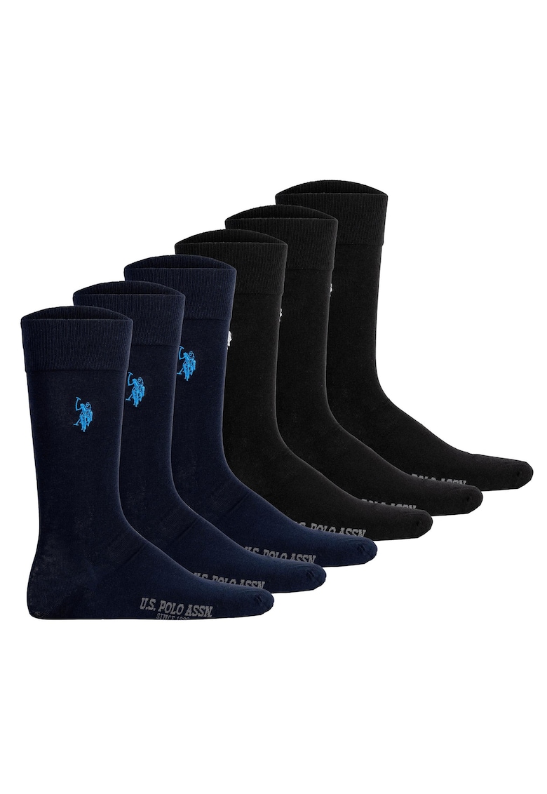 Set de sosete lungi - 6 perechi - Negru/Bleumarin