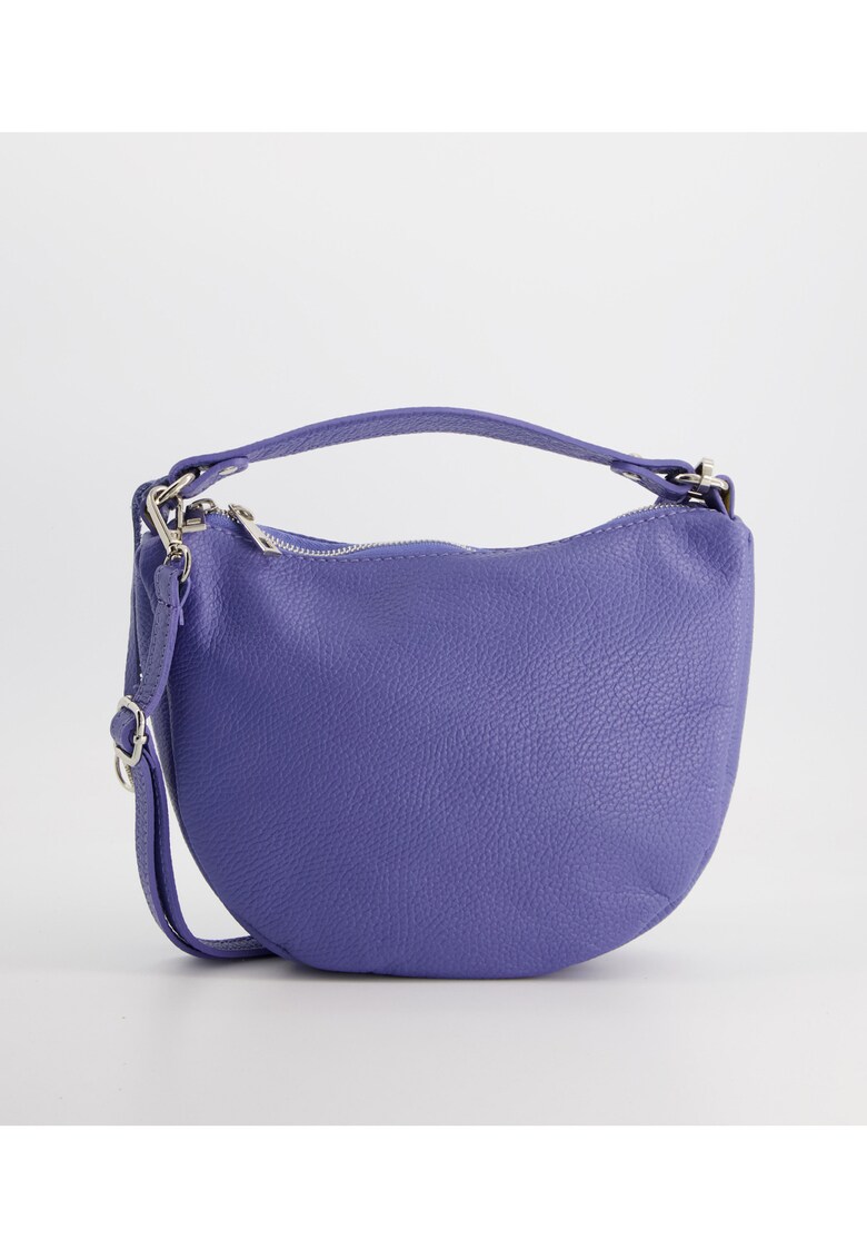 Geanta dama crossbody - piele naturala - albastru - 30x19cm