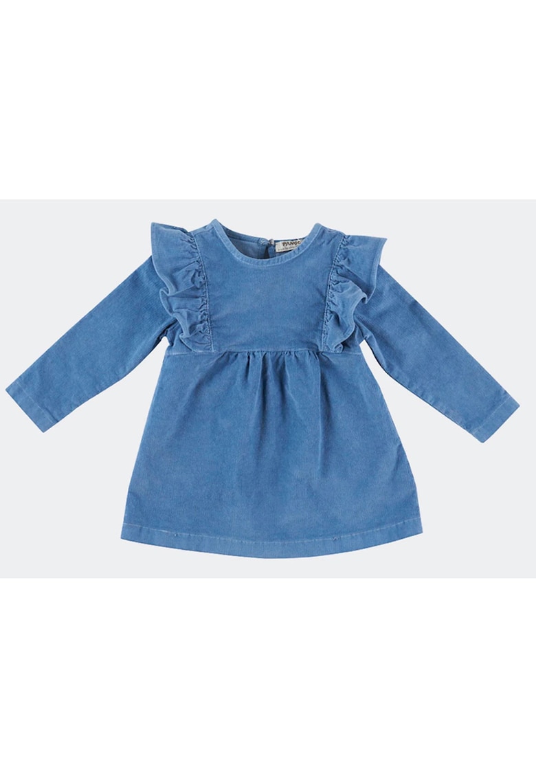 Rochie babydoll cu maneca lunga si volanas - - Braverry - Albastru - pentru fetite - Albastru