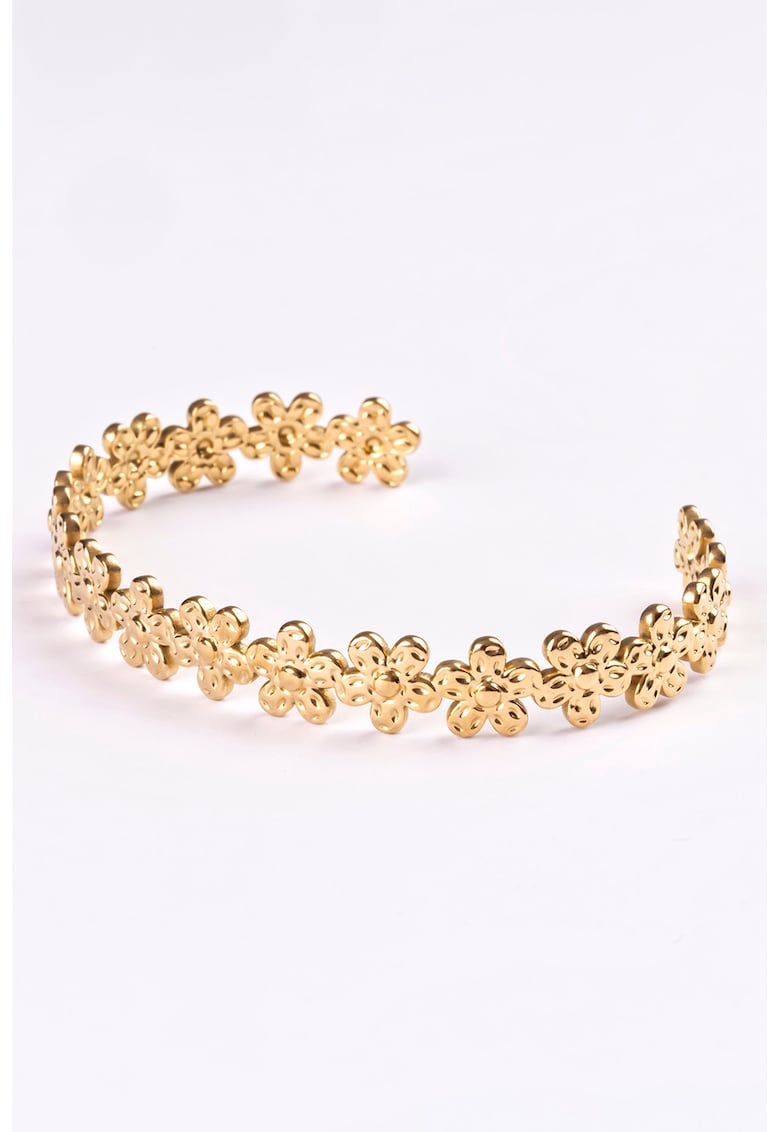 Bratara din otel inoxidabil cu design rigid - Auriu