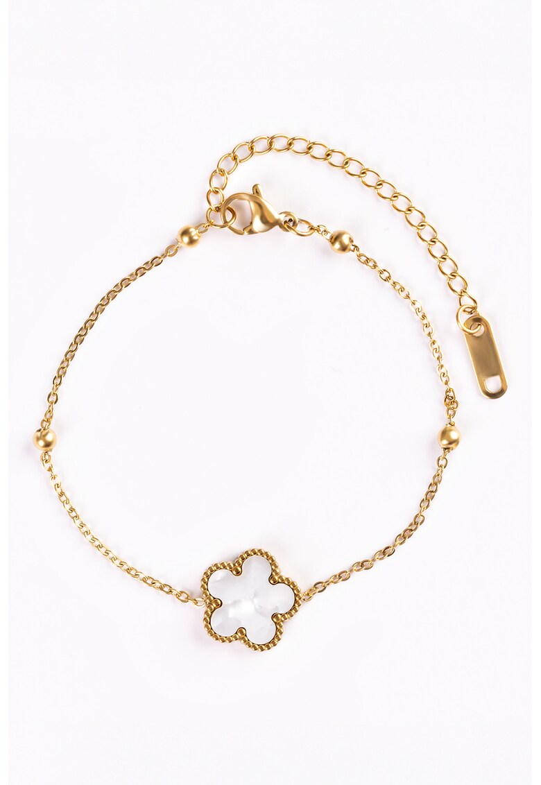 Bratara placata cu aur de 18K decorata cu elemente in forma de floare