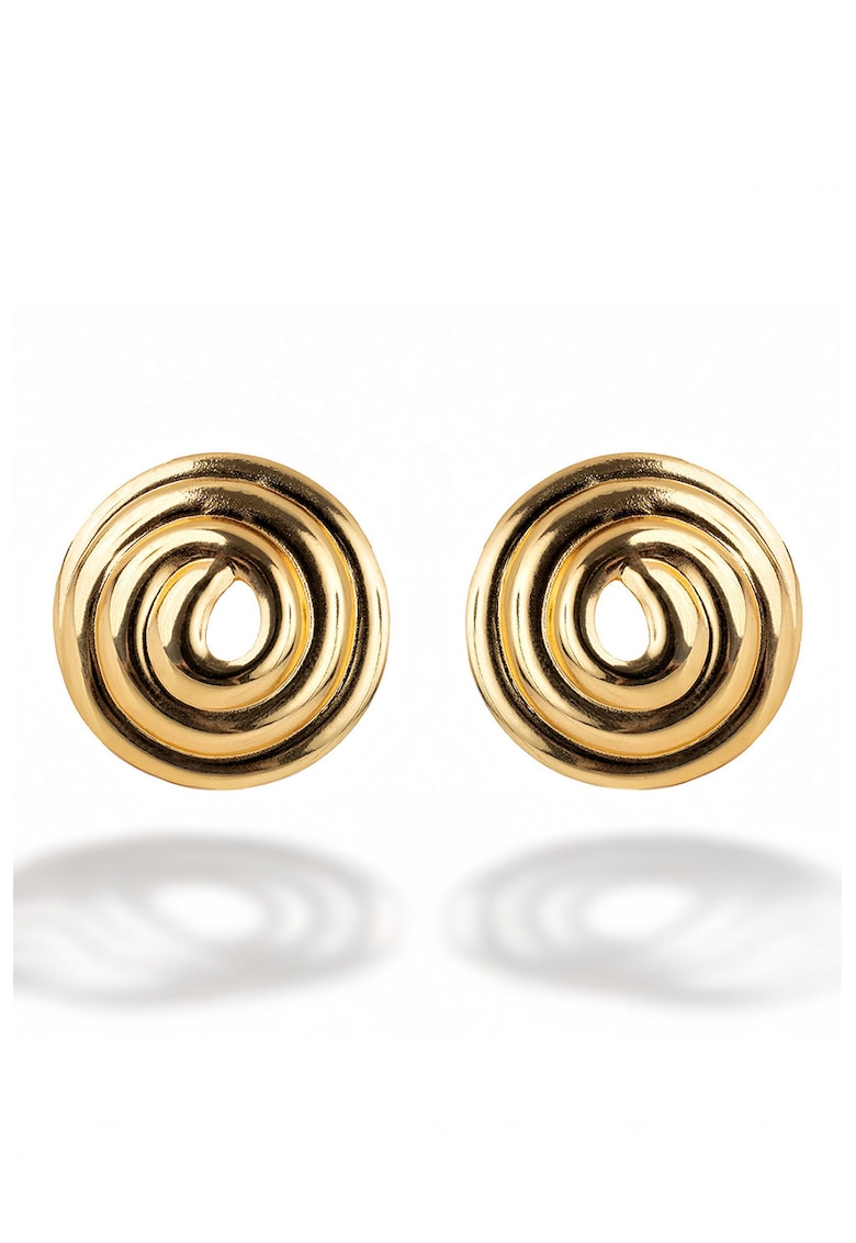 Cercei rotunzi placati cu aur de 18K