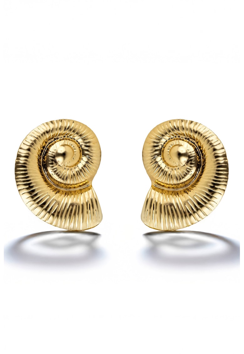 Cercei placati cu aur de 18K in forma de scoica