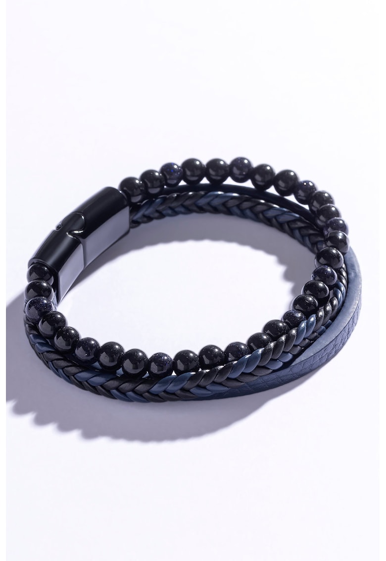 Bratara cu siraguri triple si decorata cu pietre semipretioase