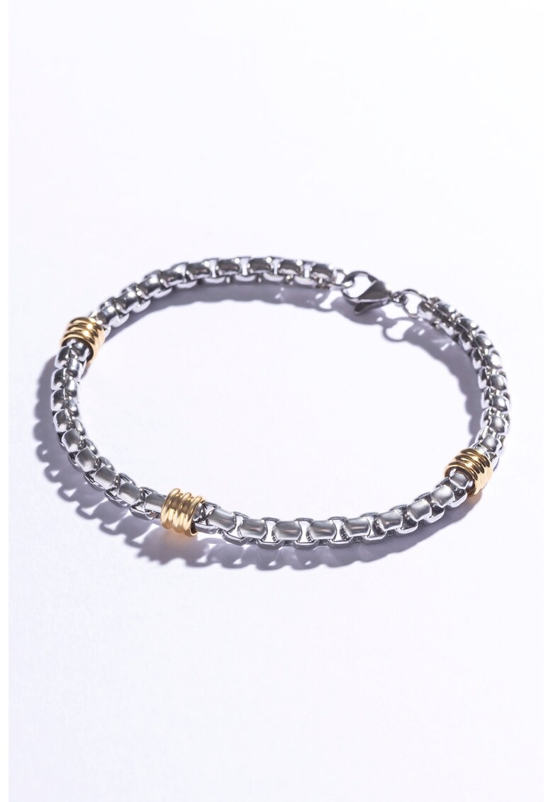 Bratara din otel inoxidabil placata cu aur de 18K - Auriu/Argintiu