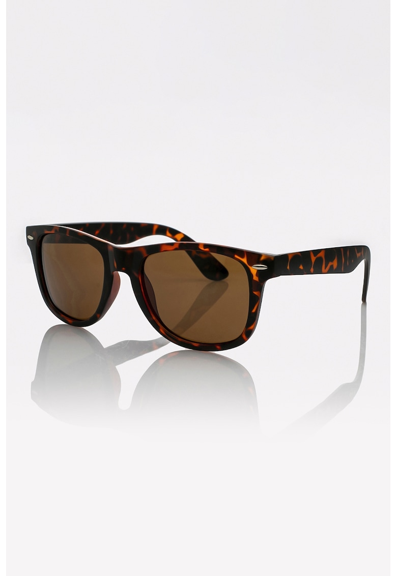 Ochelari de soare unisex cu lentile polarizate si model - Maro inchis/Portocaliu stins