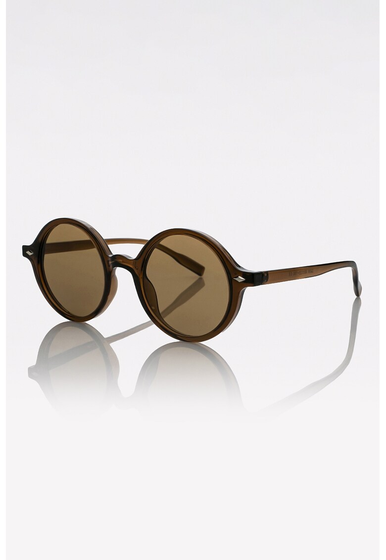 Ochelari de soare rotunzi unisex cu lentile uni - Maro