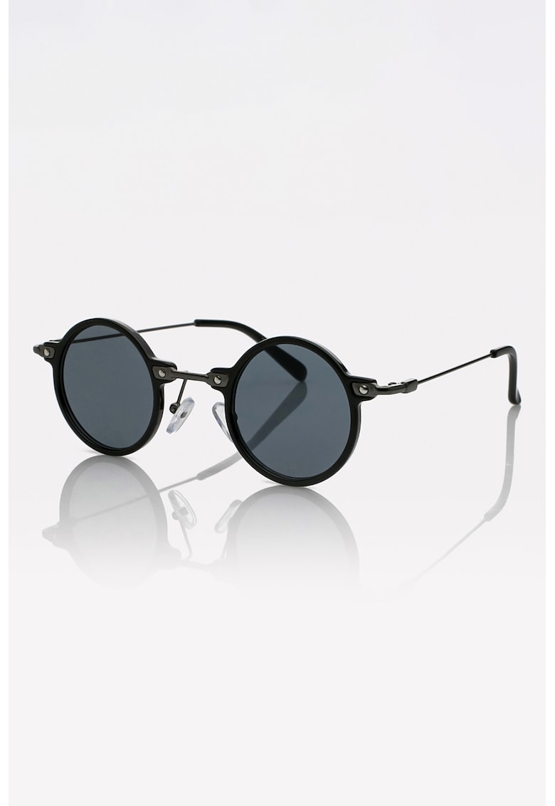 Ochelari de soare rotunzi unisex - Negru