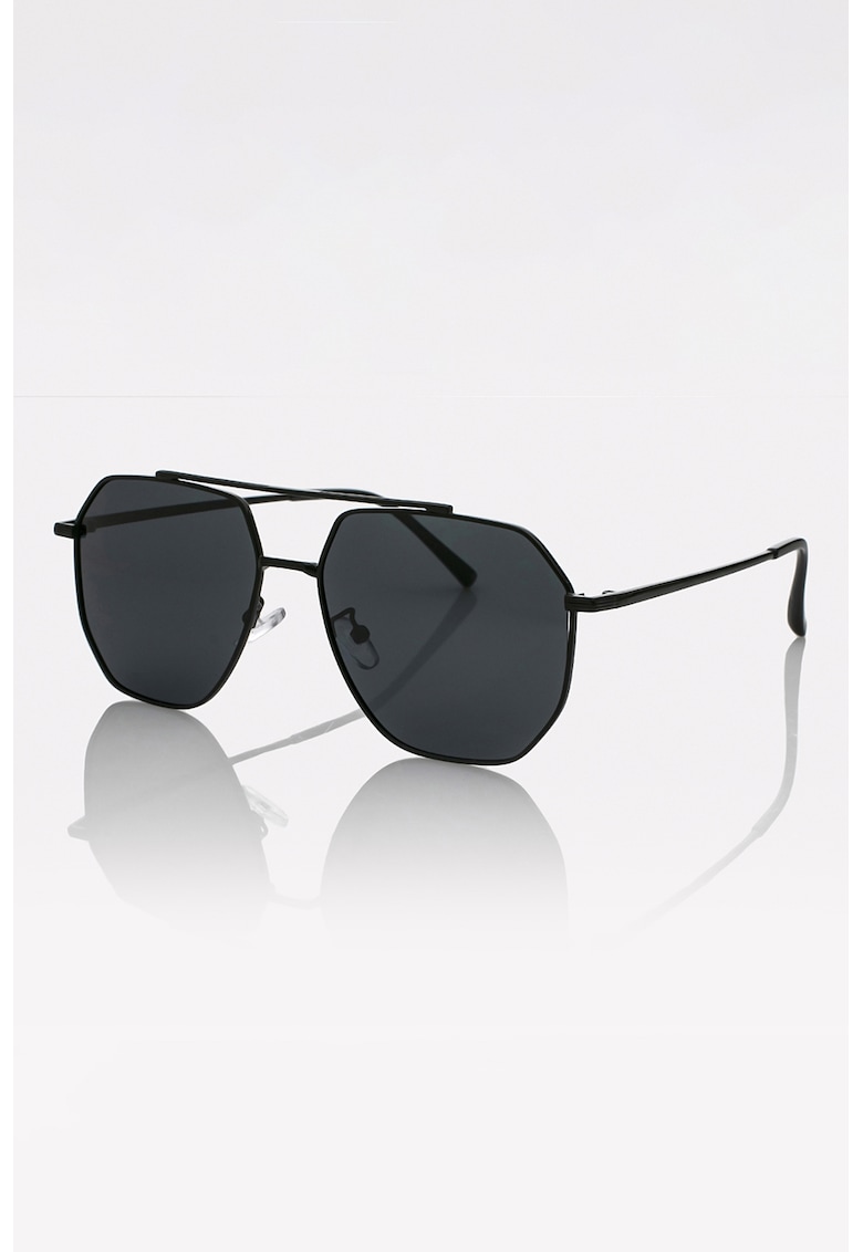 Ochelari de soare cu lentile polarizate si aspect metalizat - Negru