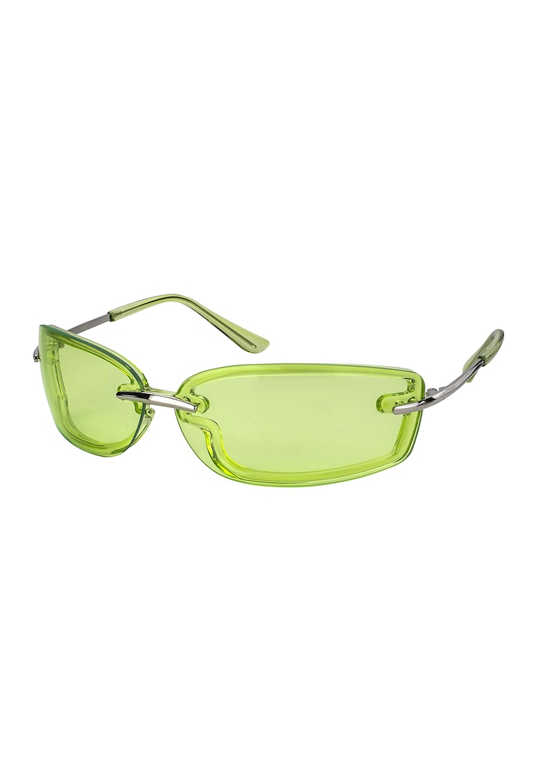 Ochelari de soare dreptunghiulari Reagan - Verde lime/Argintiu