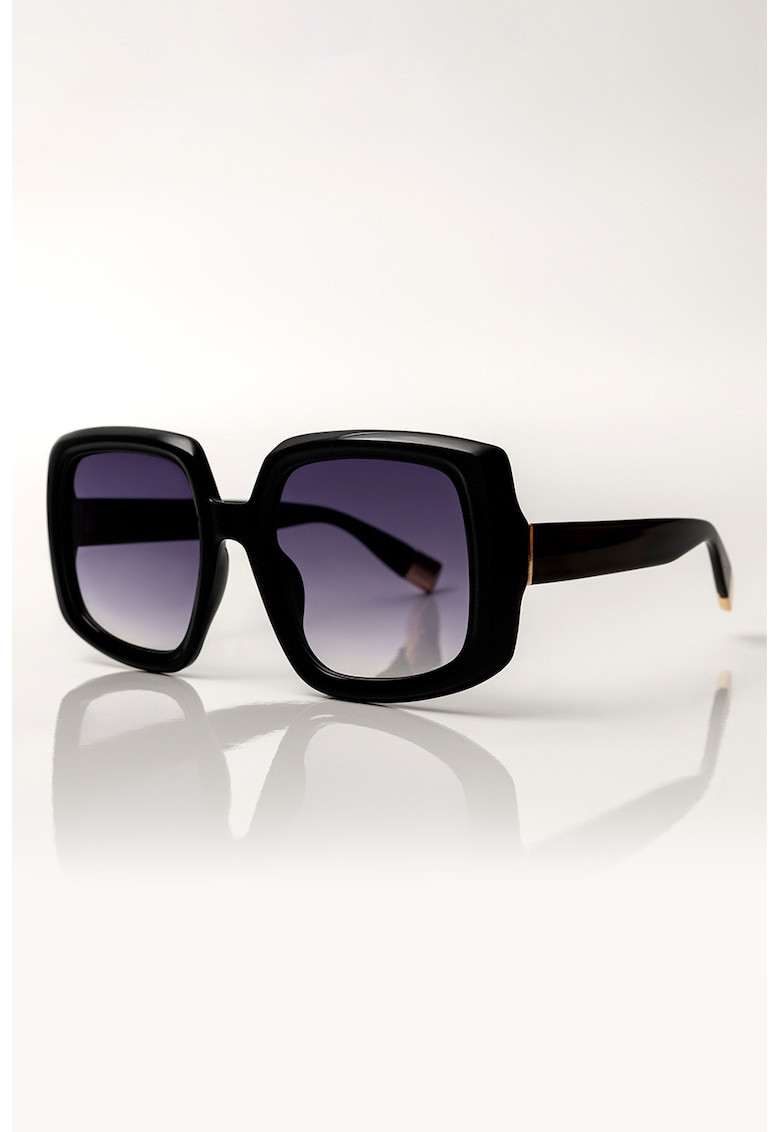 Ochelari de soare patrati cu lentile in degrade Natalie - Negru