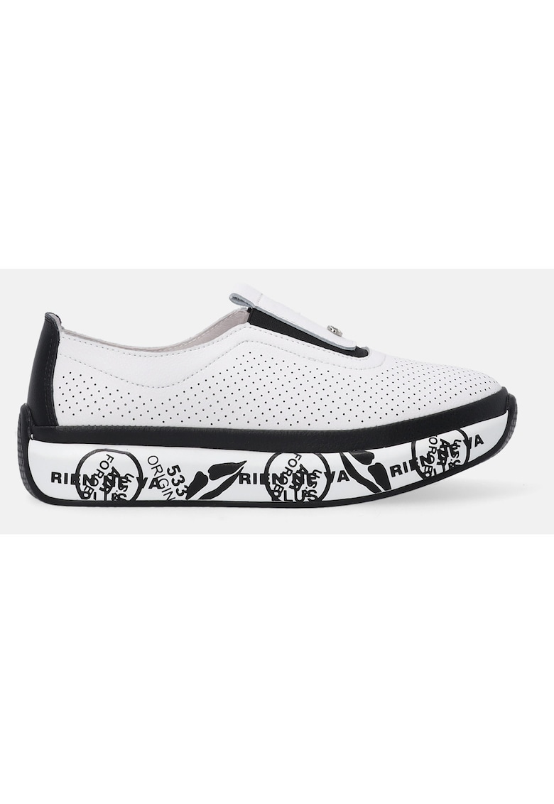 Pantofi sport slip-on din piele cu design perforat