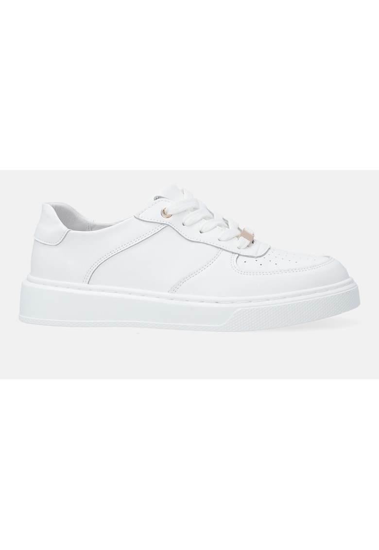 Pantofi sport din piele cu perforatii in partea din fata