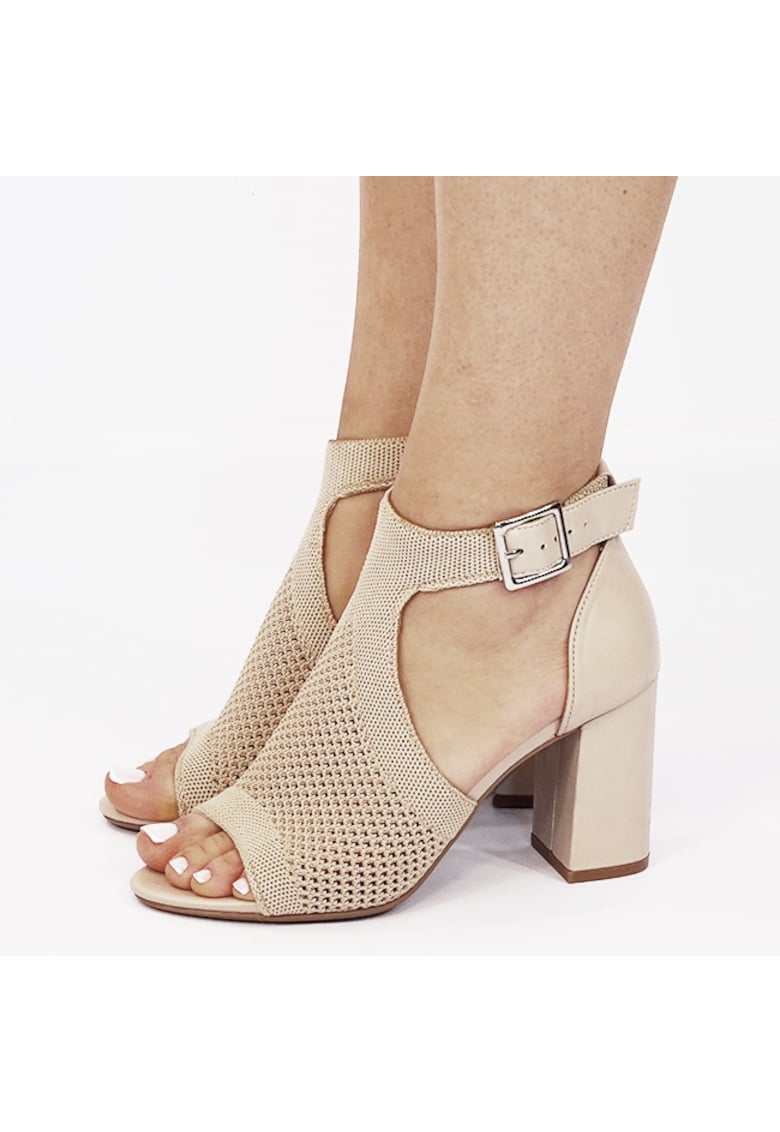 Sandale bej elegante cu design impletit 8753 M12 17510