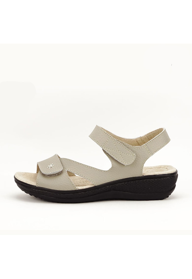 Sandale gri din piele naturala Sara 129 3060 - Gri